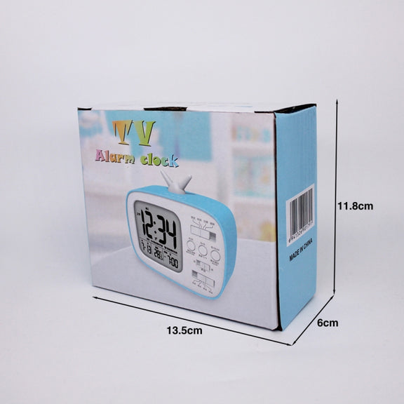 G179 Retro TV Alarm Clock Student Dormitory Bed Electronic Clock(Pink English Version)