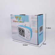 G179 Retro TV Alarm Clock Student Dormitory Bed Electronic Clock(White English Version)
