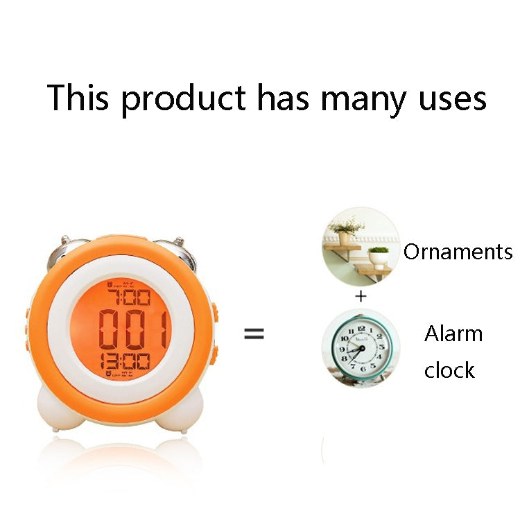 0705 Big Volume Simple Three-Dimensional LED Alarm Clock Mute Luminous Electronic Clock(Light Blue)
