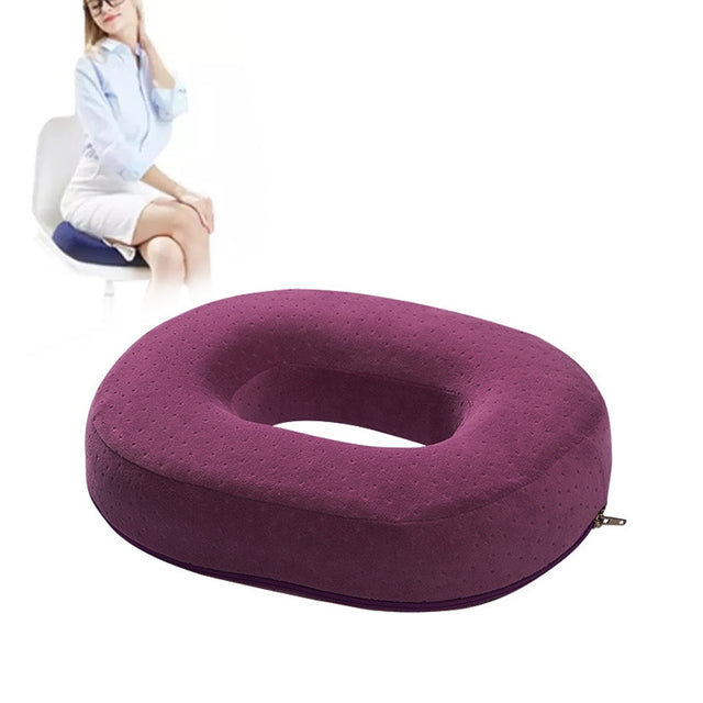 Slow Resilience Memory Foam Office Hip Pad After Hemorrhoids Operation Cushion(Deep Purple)