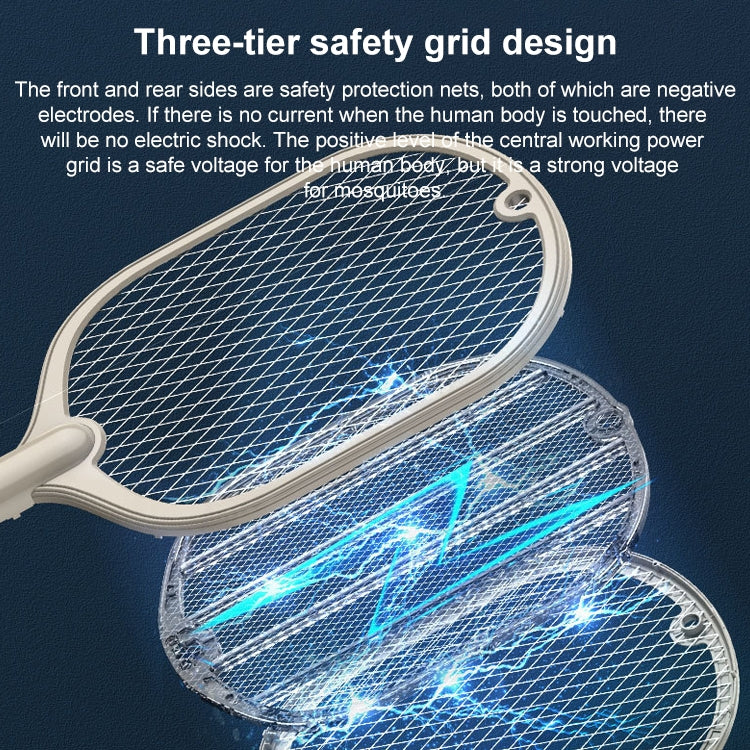 Smart Home Dual-Use Mosquito Swatter Mosquito Killer Fly Swatte(Beige)