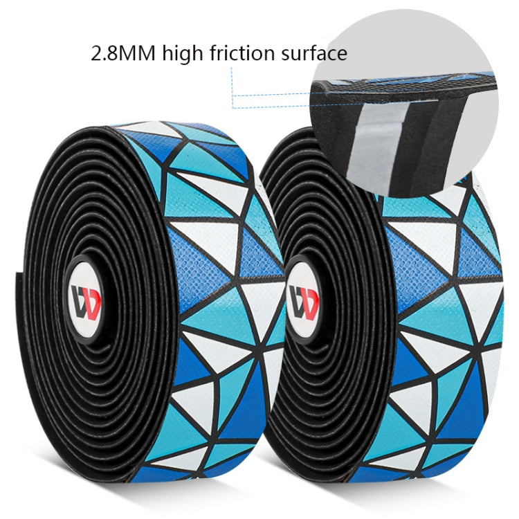 WEST BIKING YP0804045 Color PU Handlebars Stain Resistant Washable Non-Slip Bicycle Straps Cycling Accessories(Blue and White) - free shipping - PMC TechLife - Order now!