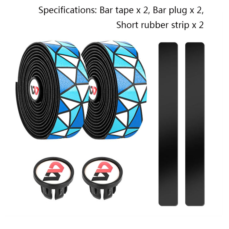 WEST BIKING YP0804045 Color PU Handlebars Stain Resistant Washable Non-Slip Bicycle Straps Cycling Accessories(Blue and White) - free shipping - PMC TechLife - Order now!