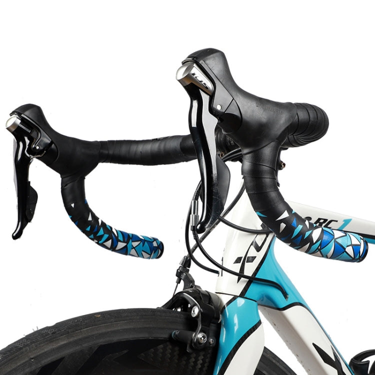 WEST BIKING YP0804045 Color PU Handlebars Stain Resistant Washable Non-Slip Bicycle Straps Cycling Accessories(Blue and White) - free shipping - PMC TechLife - Order now!