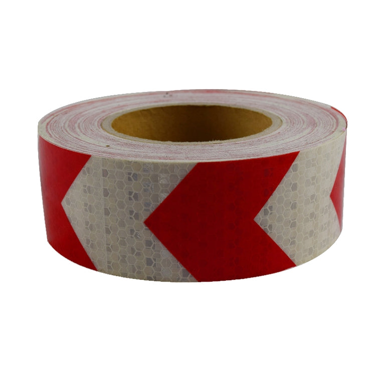 PVC Crystal Color Arrow Reflective Film Truck Honeycomb Guidelines Warning Tape Stickers 5cm x 25m(Red White) - Reflective Material by PMc TechLife | Online Shopping South Africa | PMc TechLife | Buy Now Pay Later Mobicred