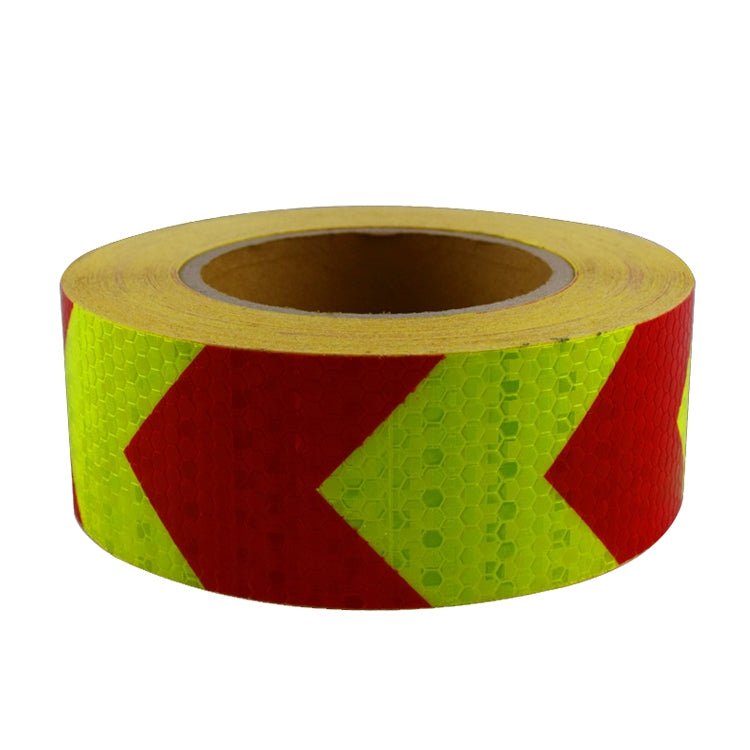 PVC Crystal Color Arrow Reflective Film Truck Honeycomb Guidelines Warning Tape Stickers 5cm x 25m(Fluorescent Green Red) - Reflective Material by PMc TechLife | Online Shopping South Africa | PMc TechLife | Buy Now Pay Later Mobicred