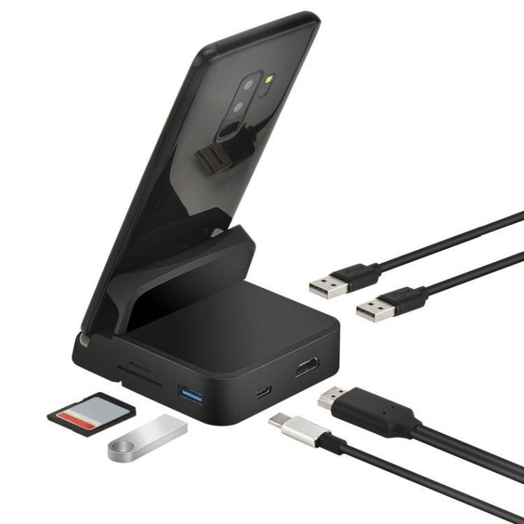 7 In 1 USB-C / Type-C To 2 USB 2.0 + USB 3.0 + 4K HDMI + SD / TF Card Slot + PD USB-C / Type-C Charging Ports Multifunctional HUB Docking Station With Holder - free shipping - PMC Jewellery - Order now!