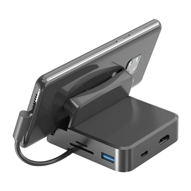 7 In 1 USB-C / Type-C To 2 USB 2.0 + USB 3.0 + 4K HDMI + SD / TF Card Slot + PD USB-C / Type-C Charging Ports Multifunctional HUB Docking Station With Holder - free shipping - PMC Jewellery - Order now!