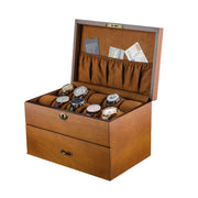 Wooden Double-Layer Watch Storage Box With Lock Jewelry Collection Display Box, Specification: 20 Epitope