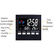 2159 Household Temperature And Humidity Display Alarm Clock Indoor Electronic Digital Display Multi-Function Color Screen Clock(Black)
