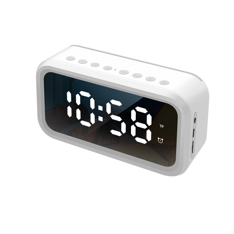 FY101 Charging Bluetooth Speaker Radio Alarm Mirror Electronic Clock(White) - Alarm Clocks by PMc TechLife | Online Shopping South Africa | PMc TechLife | Buy Now Pay Later Mobicred