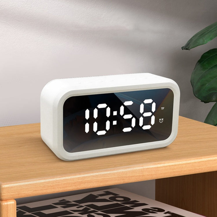 FY101 Charging Bluetooth Speaker Radio Alarm Mirror Electronic Clock(White) - Alarm Clocks by PMc TechLife | Online Shopping South Africa | PMc TechLife | Buy Now Pay Later Mobicred