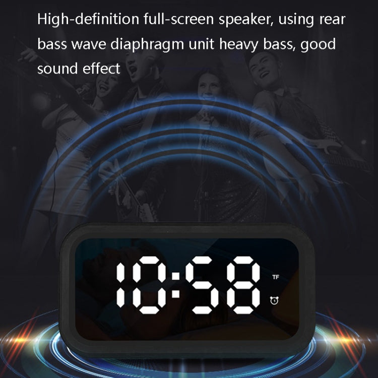 FY101 Charging Bluetooth Speaker Radio Alarm Mirror Electronic Clock(White) - Alarm Clocks by PMc TechLife | Online Shopping South Africa | PMc TechLife | Buy Now Pay Later Mobicred