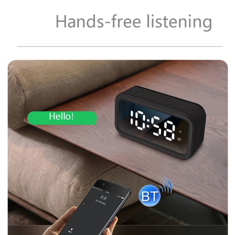 FY101 Charging Bluetooth Speaker Radio Alarm Mirror Electronic Clock(White) - Alarm Clocks by PMc TechLife | Online Shopping South Africa | PMc TechLife | Buy Now Pay Later Mobicred