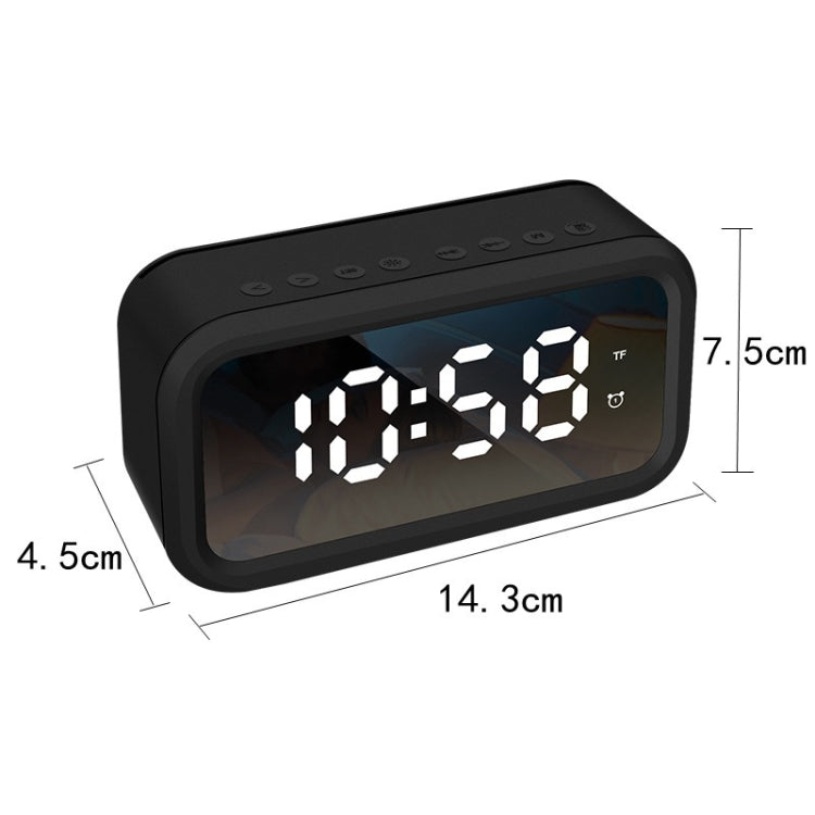 FY101 Charging Bluetooth Speaker Radio Alarm Mirror Electronic Clock(White) - Alarm Clocks by PMc TechLife | Online Shopping South Africa | PMc TechLife | Buy Now Pay Later Mobicred