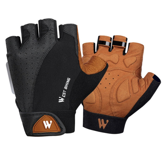 WEST BIKING YP0211196 Half-Finger Shock-Absorbing Anti-Skid Motorcycle Bike Gloves Riding Equipment, Size: M(Black Yellow) - free shipping - PMC Jewellery - Order now!