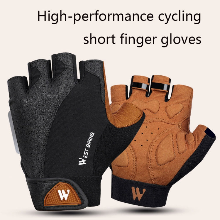WEST BIKING YP0211196 Half-Finger Shock-Absorbing Anti-Skid Motorcycle Bike Gloves Riding Equipment, Size: M(Black Yellow) - free shipping - PMC Jewellery - Order now!
