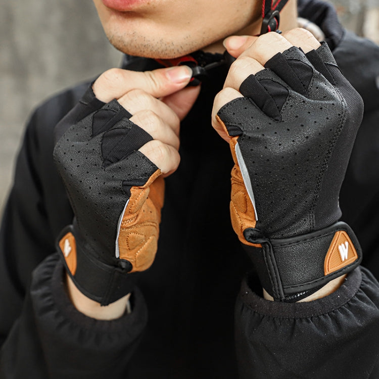 WEST BIKING YP0211196 Half-Finger Shock-Absorbing Anti-Skid Motorcycle Bike Gloves Riding Equipment, Size: M(Black Yellow) - free shipping - PMC Jewellery - Order now!
