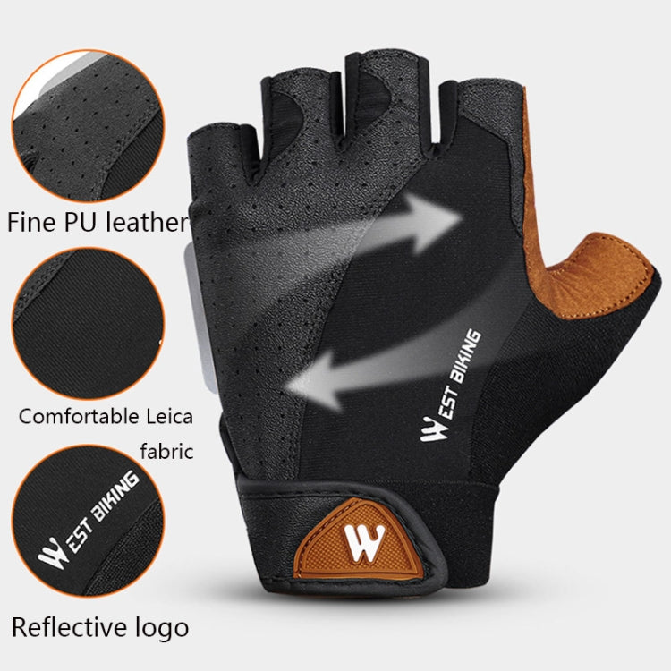 WEST BIKING YP0211196 Half-Finger Shock-Absorbing Anti-Skid Motorcycle Bike Gloves Riding Equipment, Size: M(Black Yellow) - free shipping - PMC Jewellery - Order now!