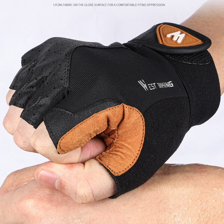 WEST BIKING YP0211196 Half-Finger Shock-Absorbing Anti-Skid Motorcycle Bike Gloves Riding Equipment, Size: M(Black Yellow) - free shipping - PMC Jewellery - Order now!