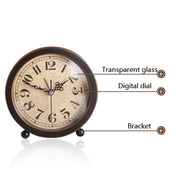 G51 Personality Retro Alarm Clock Bed Mute Metal Student Alarm Clock, Colour: Black 2