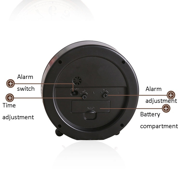 G51 Personality Retro Alarm Clock Bed Mute Metal Student Alarm Clock, Colour: Black 2 - Novelty Clock by PMc TechLife | Online Shopping South Africa | PMc TechLife | Buy Now Pay Later Mobicred