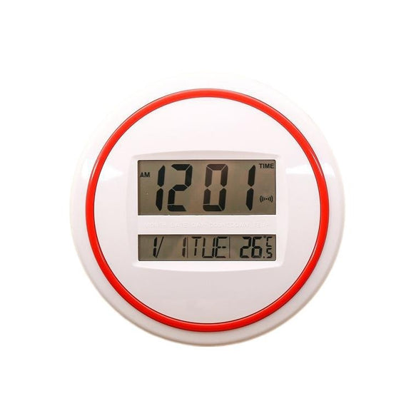 3883 Electronic Mute Wall Clock Electronic Living Room Wall Clock(White)