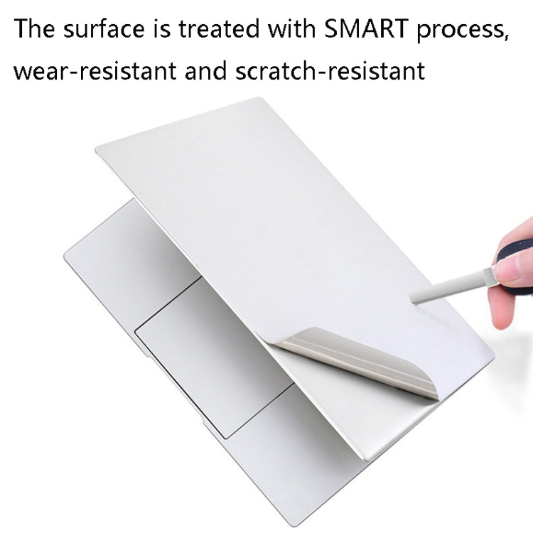 JRC 4 in 1 Computer Upper Cover + Lower Cover + Full Support Sticker + Touch Sticker Film Notebook Shell Protective Film For Huawei Matebook X Pro 2019 / 2020 (Silver)