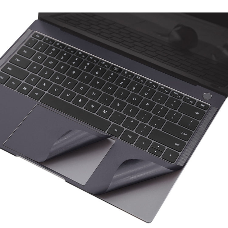 JRC 4 in 1 Computer Upper Cover + Lower Cover + Full Support Sticker + Touch Sticker Film Notebook Shell Protective Film For Huawei Matebook X Pro 2019 / 2020 (Silver)