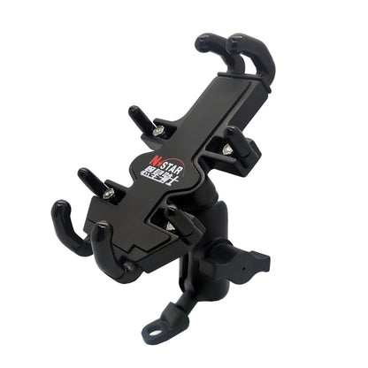 N-STAR NJN001 Motorcycle Bicycle Compatible Mobile Phone Bracket Aluminum Accessories Riding Equipment(With Crooked Ball Head) - free shipping - PMC Jewellery - Order now!