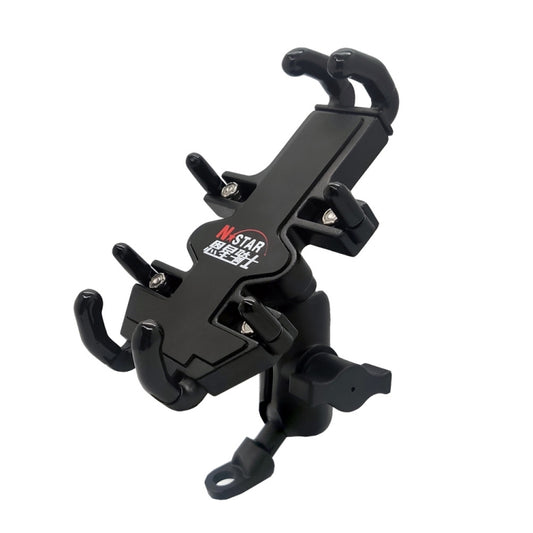N-STAR NJN001 Motorcycle Bicycle Compatible Mobile Phone Bracket Aluminum Accessories Riding Equipment(With Crooked Ball Head) - free shipping - PMC Jewellery - Order now!