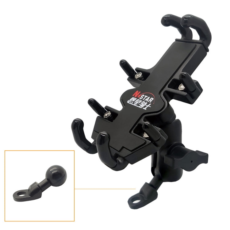 N-STAR NJN001 Motorcycle Bicycle Compatible Mobile Phone Bracket Aluminum Accessories Riding Equipment(With Crooked Ball Head) - free shipping - PMC Jewellery - Order now!