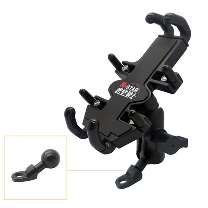 N-STAR NJN001 Motorcycle Bicycle Compatible Mobile Phone Bracket Aluminum Accessories Riding Equipment(With Crooked Ball Head) - free shipping - PMC Jewellery - Order now!
