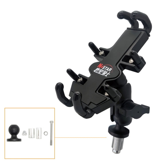 N-STAR NJN001 Motorcycle Bicycle Compatible Mobile Phone Bracket Aluminum Accessories Riding Equipment(With Expansion Head)