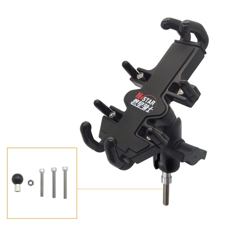 N-STAR NJN001 Motorcycle Bicycle Compatible Mobile Phone Bracket Aluminum Accessories Riding Equipment(With Hollow M8 Ball) - free shipping - PMC Jewellery - Order now!