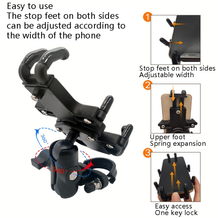 N-STAR NJN001 Motorcycle Bicycle Compatible Mobile Phone Bracket Aluminum Accessories Riding Equipment(With Expansion Head) - free shipping - PMC Jewellery - Order now!