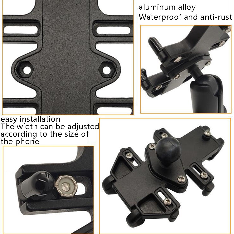 N-STAR NJN001 Motorcycle Bicycle Compatible Mobile Phone Bracket Aluminum Accessories Riding Equipment(With Crooked Ball Head) - free shipping - PMC Jewellery - Order now!