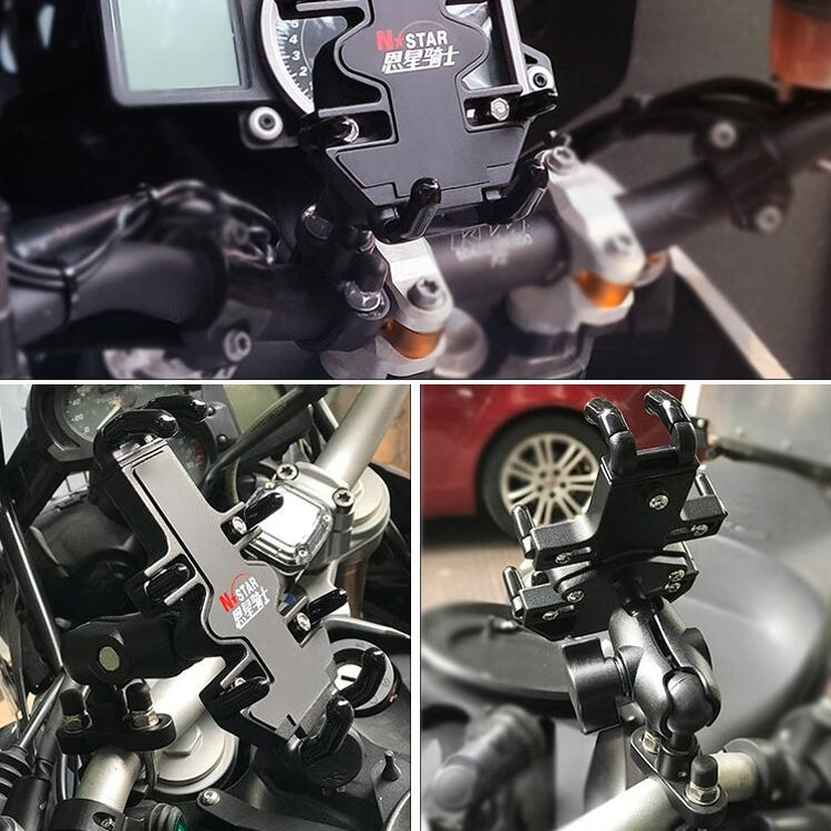 N-STAR NJN001 Motorcycle Bicycle Compatible Mobile Phone Bracket Aluminum Accessories Riding Equipment(With M10 Ball) - free shipping - PMC TechLife - Order now!