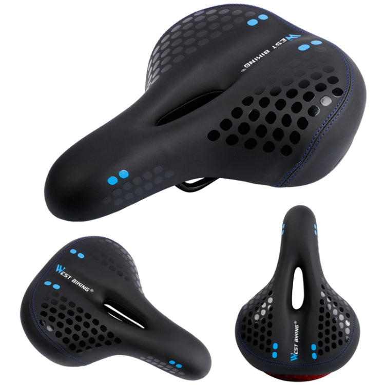 WEST BIKING YP0801083 Bicycle Taillight Thickened Soft And Comfortable Mountain Bike Seat Cushion(Black Blue) - free shipping - PMc TechLife - Order now!