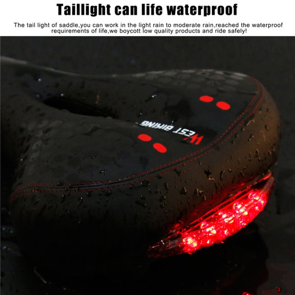 WEST BIKING YP0801083 Bicycle Taillight Thickened Soft And Comfortable Mountain Bike Seat Cushion(Black Blue)