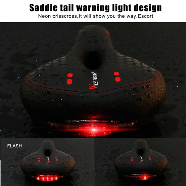 WEST BIKING YP0801083 Bicycle Taillight Thickened Soft And Comfortable Mountain Bike Seat Cushion(BlackRed) - free shipping - PMc TechLife - Order now!