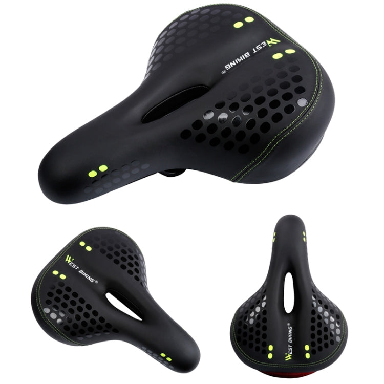 WEST BIKING YP0801083 Bicycle Taillight Thickened Soft And Comfortable Mountain Bike Seat Cushion(Dark Green)