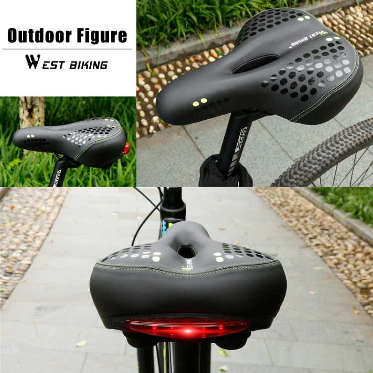 WEST BIKING YP0801083 Bicycle Taillight Thickened Soft And Comfortable Mountain Bike Seat Cushion(Dark Green)