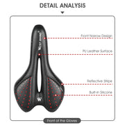 WEST BIKING YP0801086 Silicone Thickened Soft And Comfortable Bicycle Seat(Black Red)