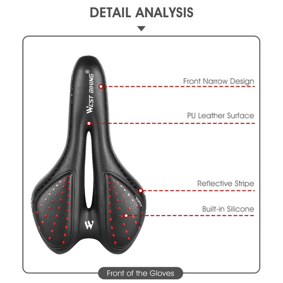 WEST BIKING YP0801086 Silicone Thickened Soft And Comfortable Bicycle Seat(Dark Green)