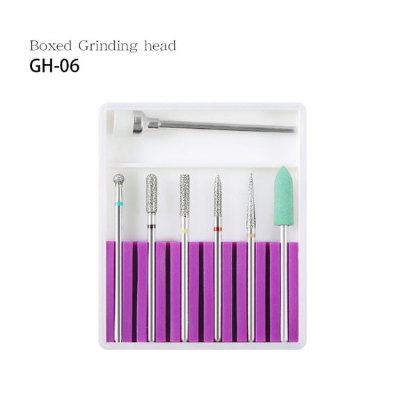 Nail Art Ceramic Tungsten Steel Alloy Grinding Heads Set Grinder Polishing Tool, Color Classification: GH-06