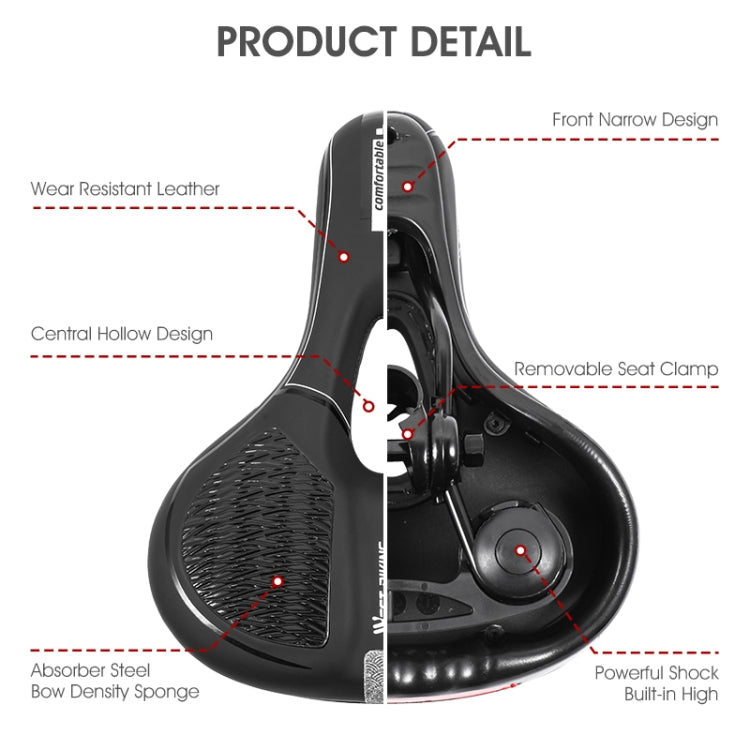 WESTBIKING Mountain Road  Bike Reflective Seat Cushion Soft Comfortable Seat Equipment Accessories, Colour: Casual - Bicycle Saddle by WESTBIKING | Online Shopping South Africa | PMc TechLife | Buy Now Pay Later Mobicred