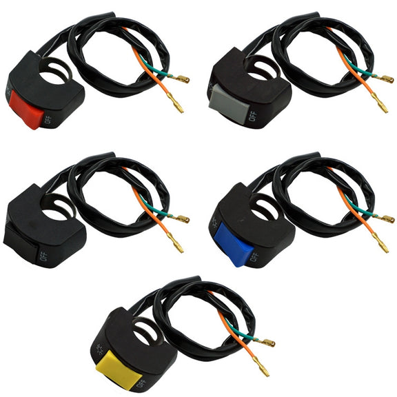 5 PCS Motorcycle Handlebar Tap Switch LED Headlight Break Extinguishing Fire Double Flash Switch(Yellow Btton)