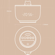Multifunctional Voice-activated LED Light Shows Time Children Cartoon Cat Alarm Clock(Red)