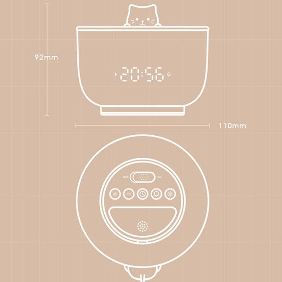 Multifunctional Voice-activated LED Light Shows Time Children Cartoon Cat Alarm Clock(Red)